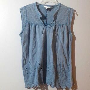 Lucky Brand Blue Sleeveless Top